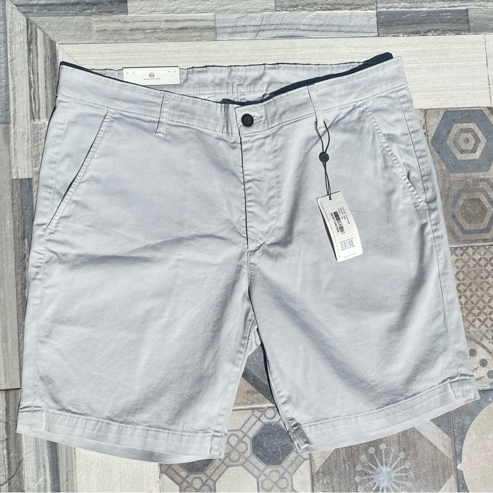 AG Adriano Goldschmid slim trouser short. 
Beige, new with tag.